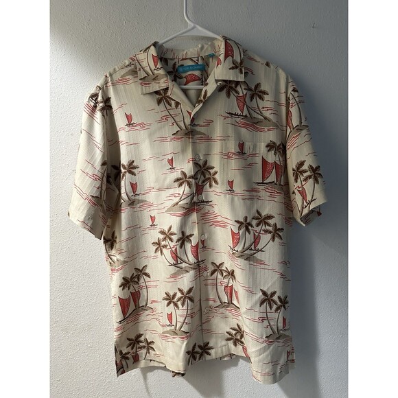 Tori Richard Shirt Men's M, Hawaiian Floral Print Short Sleeve Casual 70% Silk - Picture 1 of 7